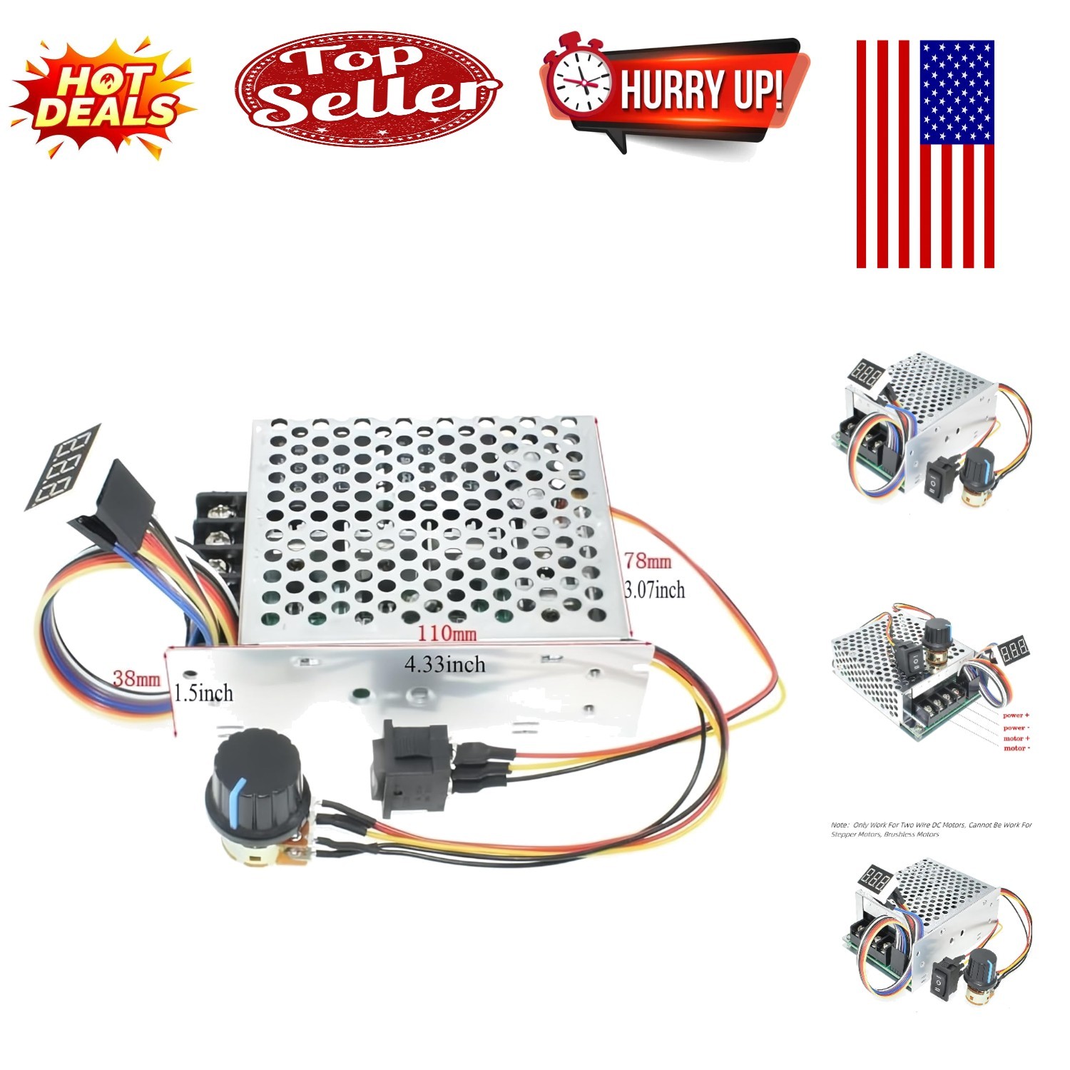 Adjustable PWM Brushless Motor Speed Controller for Power Wheels