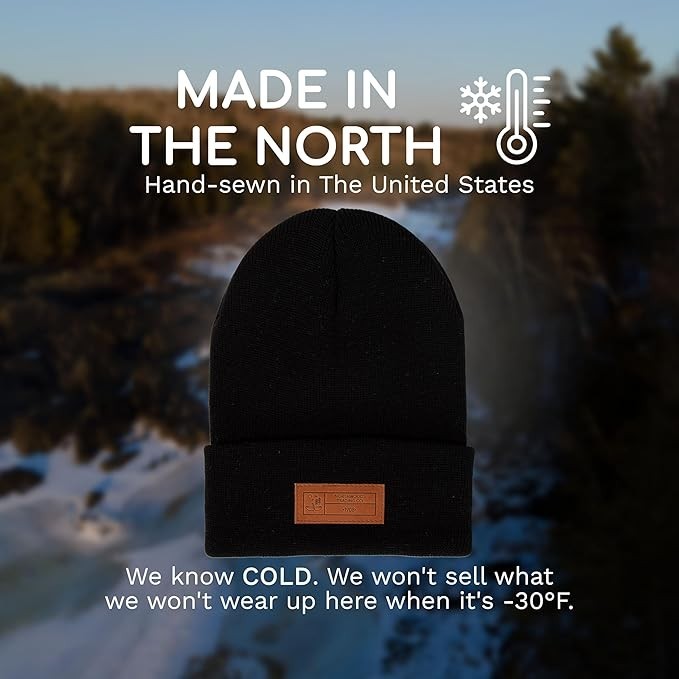 Minnesota Knitting HAT MERINO WOOL CUFFED BLACK