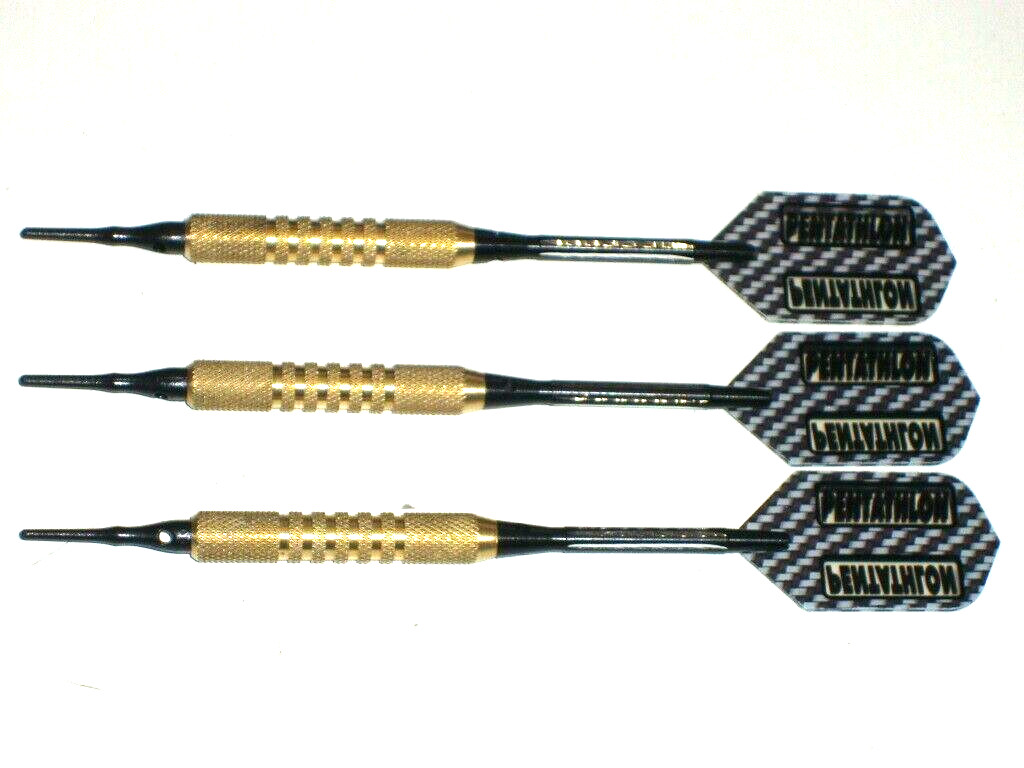 Soft Tip Darts Used, 17 Gram Brass with New Aluminum Shafts and Flights #4005