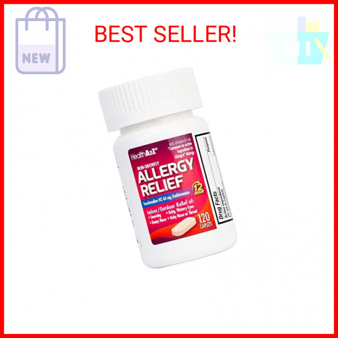 HealthA2Z® Fexofenadine Hydrochloride 60mg | 12-Hour Antihistamine for Allergy R