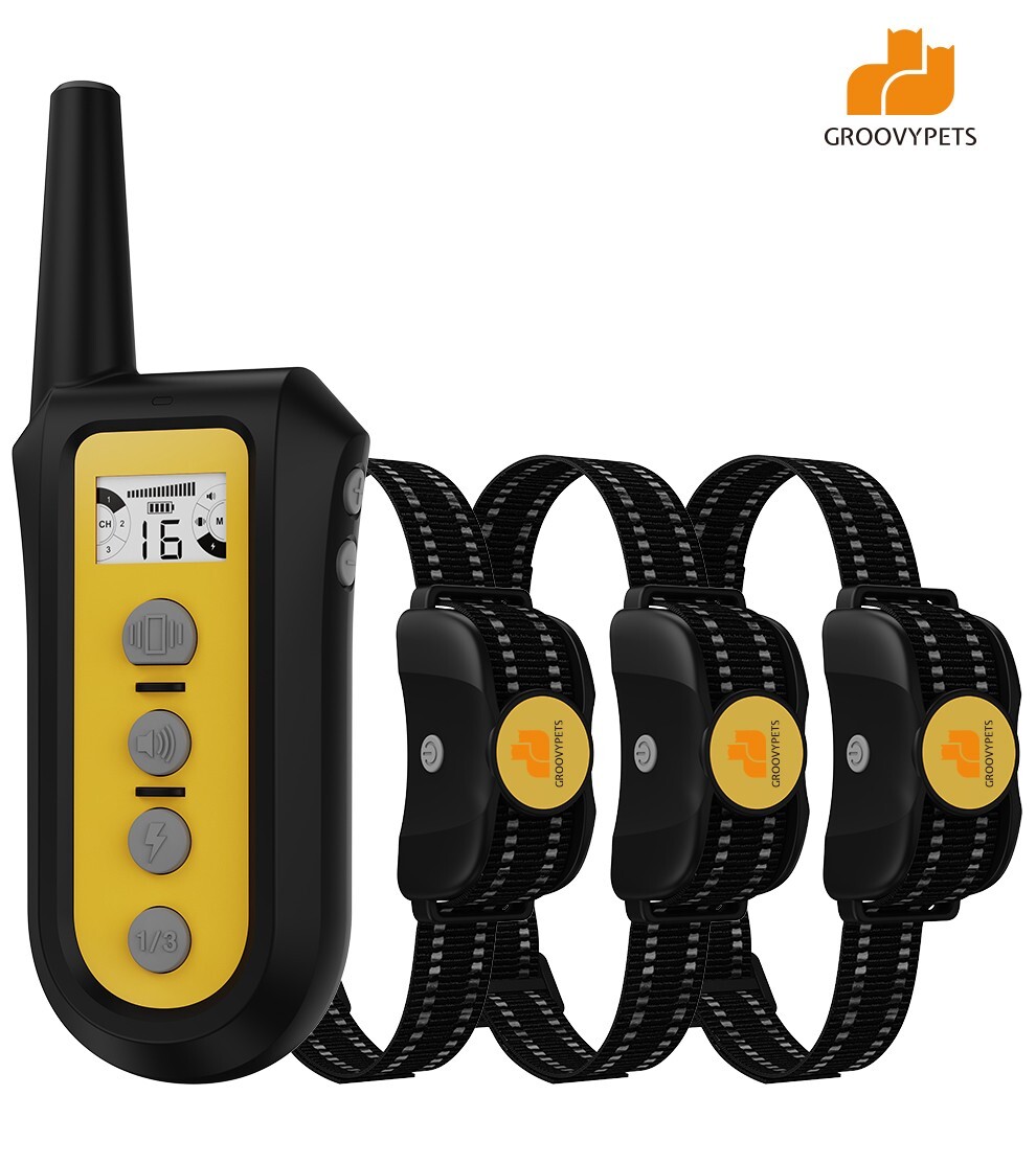 650 Yard Remote 3 Dog Training Shock Collar  Auto Anti Bark for All Dog Size