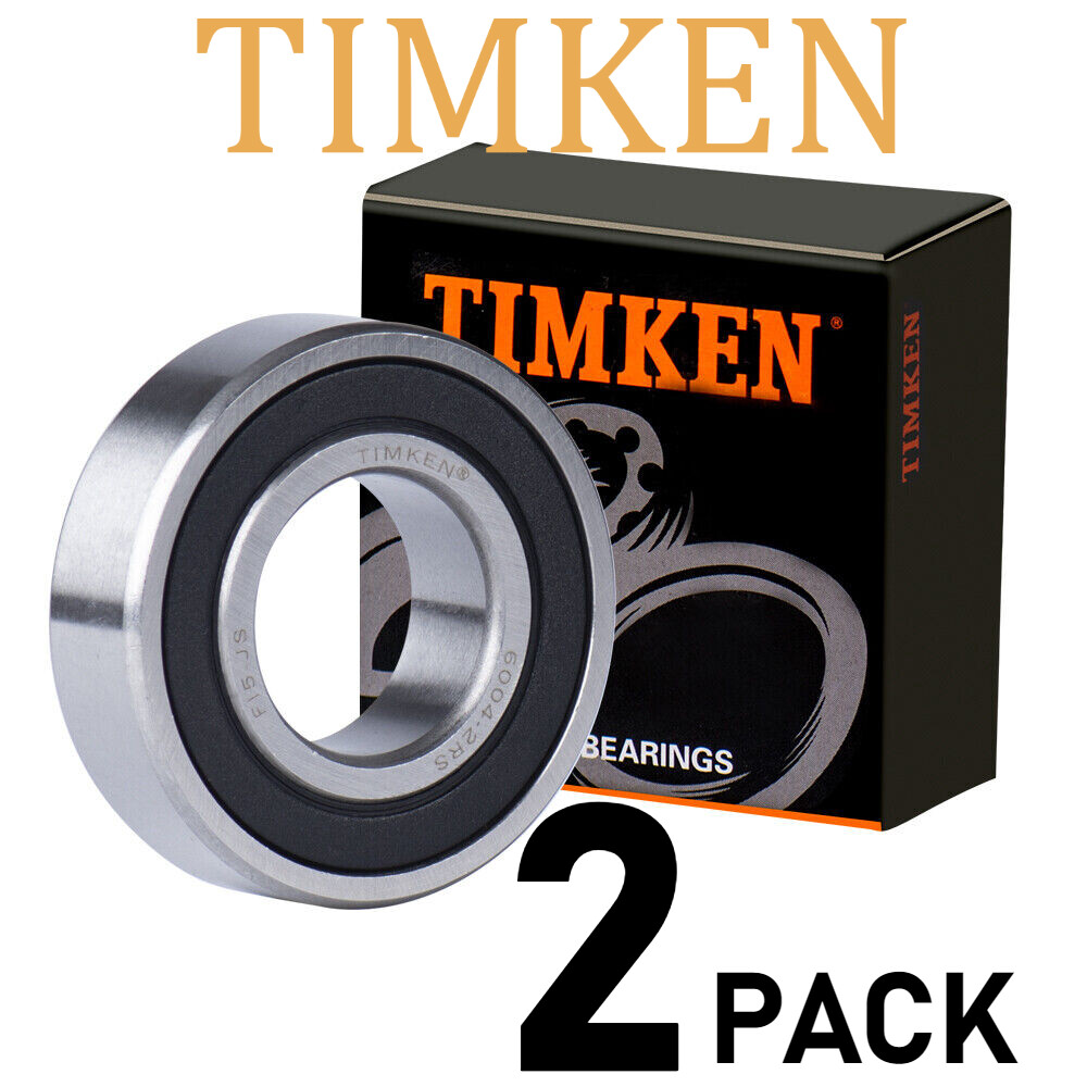 2 PACK TIMKEN 6004-2RS 20X42X12MM Double Rubber Seal Bearings Free Return