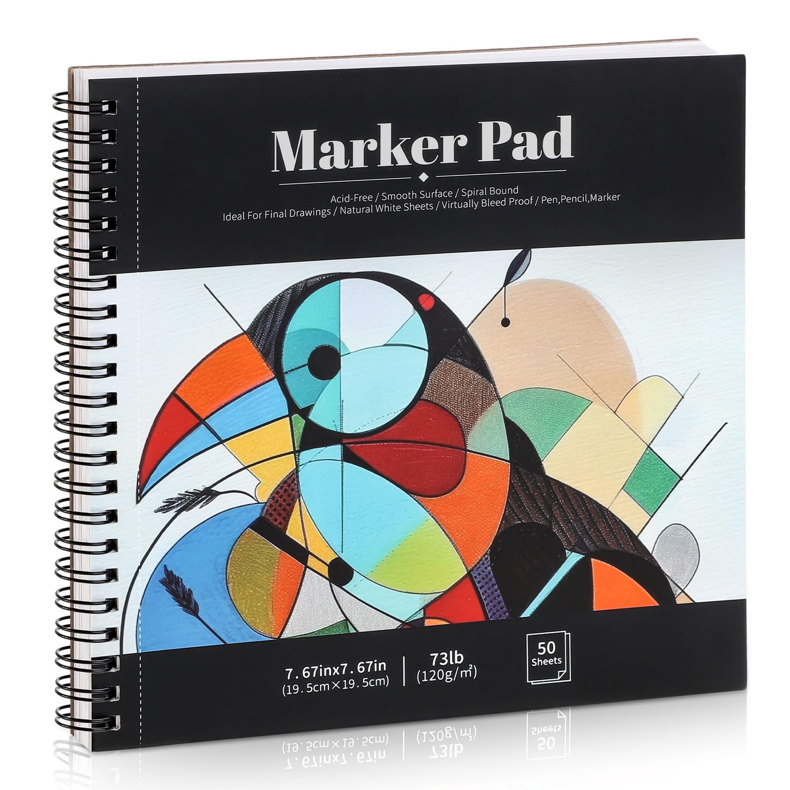 50 Sheets Marker Paper Pad, 7.6×7.6 Inch (50 ), Abstract Painting