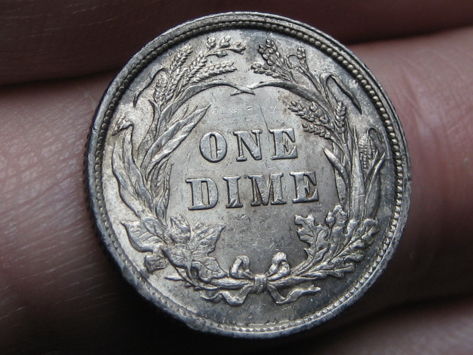1898 P Silver Barber Dime 10 Cents- Philadelphia, AU/UNC Details, Luster