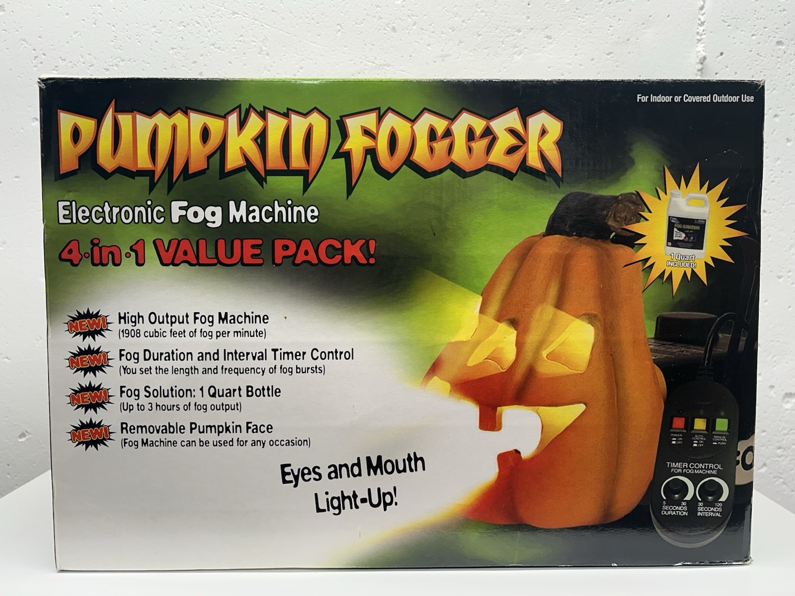 RARE New In Box GEMMY HALLOWEEN ELECTRONIC PUMPKIN FOGGER PUMPKIN FACE LIGHT