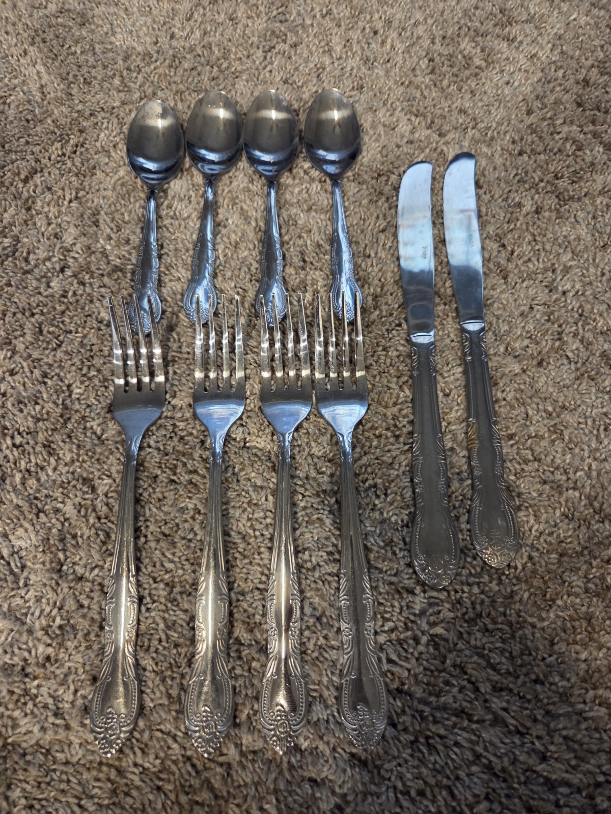 Pinna 18/0 Flatware Silverware Forks Spoons Elegant Style Lot Of 10