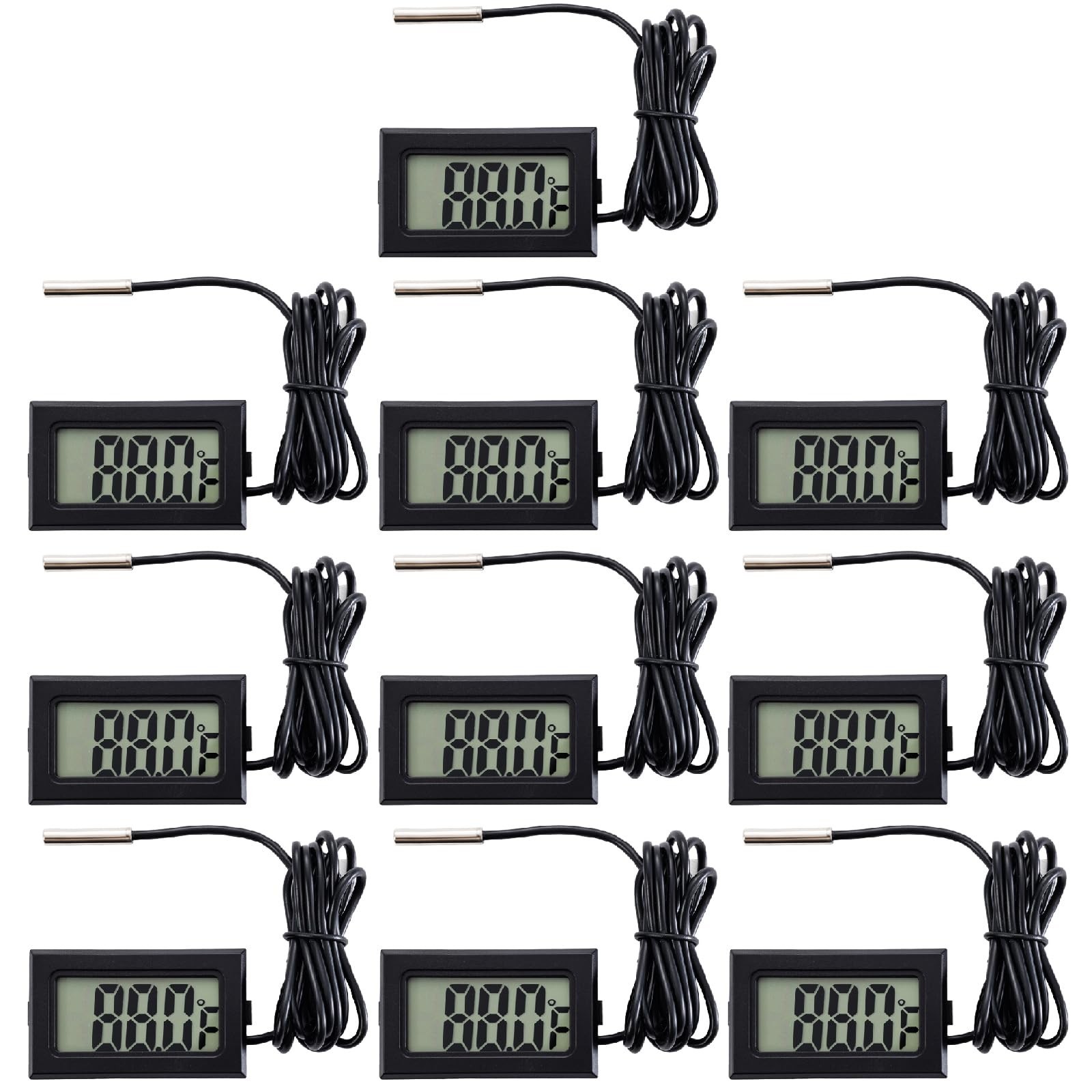 10 Pieces of Digital LCD Thermometers, Temperature Digital LCD Refrigerator T...
