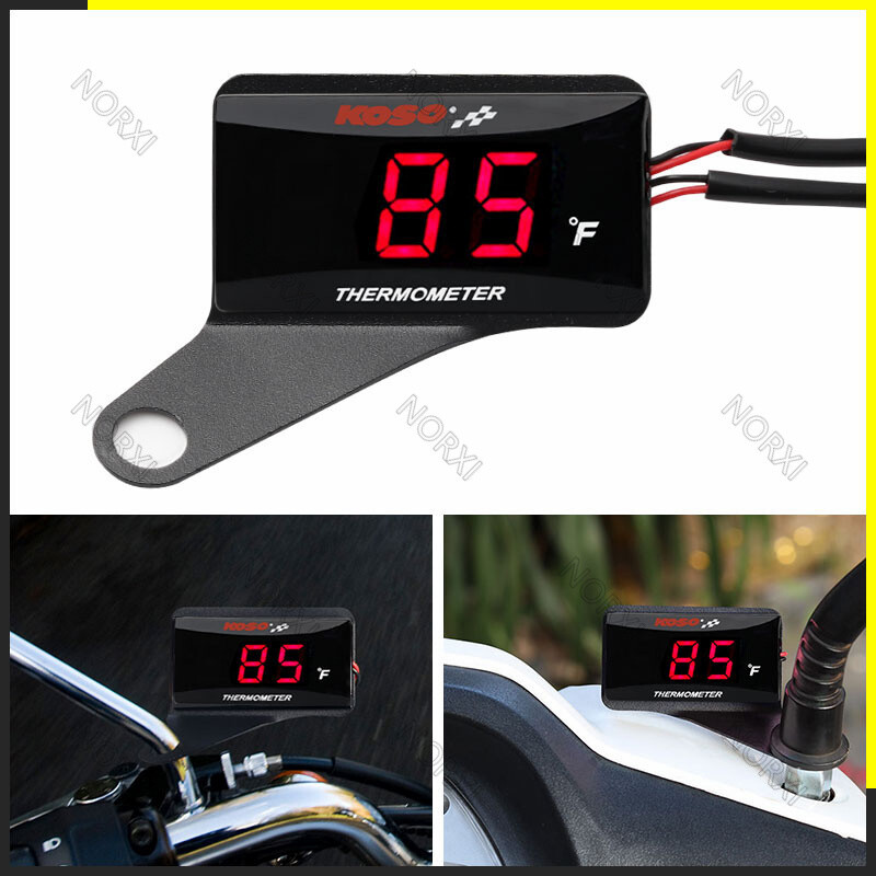 Motorcycle Digital LED Fahrenheit Temperature Gauge Water Temp Thermometer Car