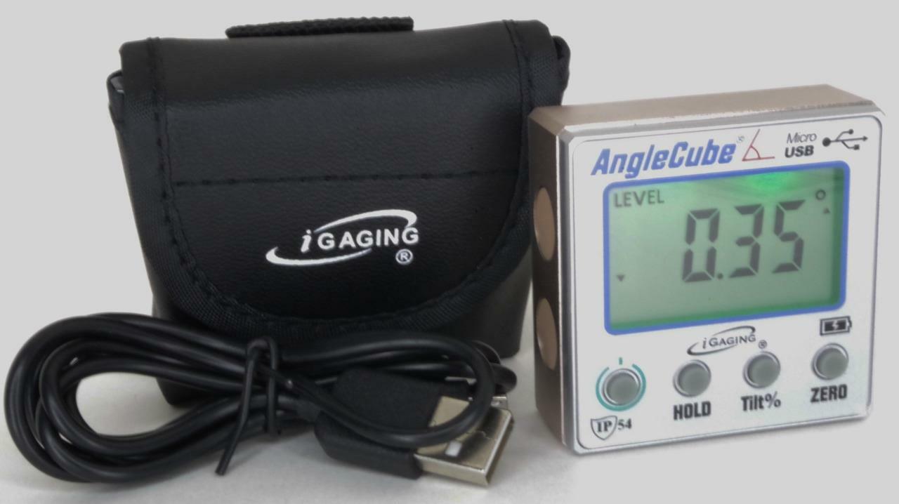 iGaging digital cube level 4 in 1, USB  data out  rechargable, back lit torpedo