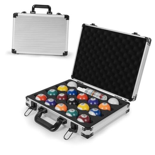 Pool Balls Case Portable Carrying Box with Handle, Large Capacity Hard