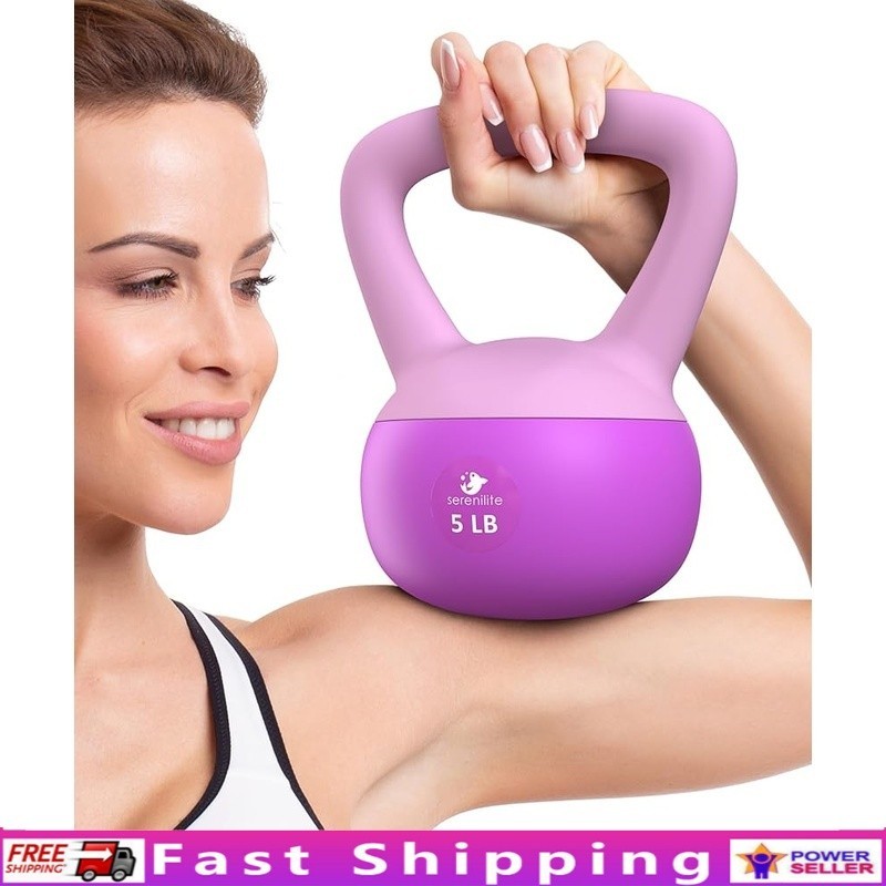 Kettlebell 5lb Sand Filled Ergonomic Handle Versatile Workout Equipment New