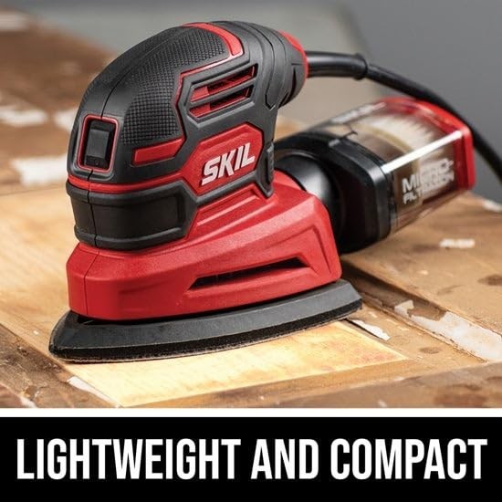 Corded Detail Sander - Low Vibration, Quick Sanding Sheet Changes, Dust Control