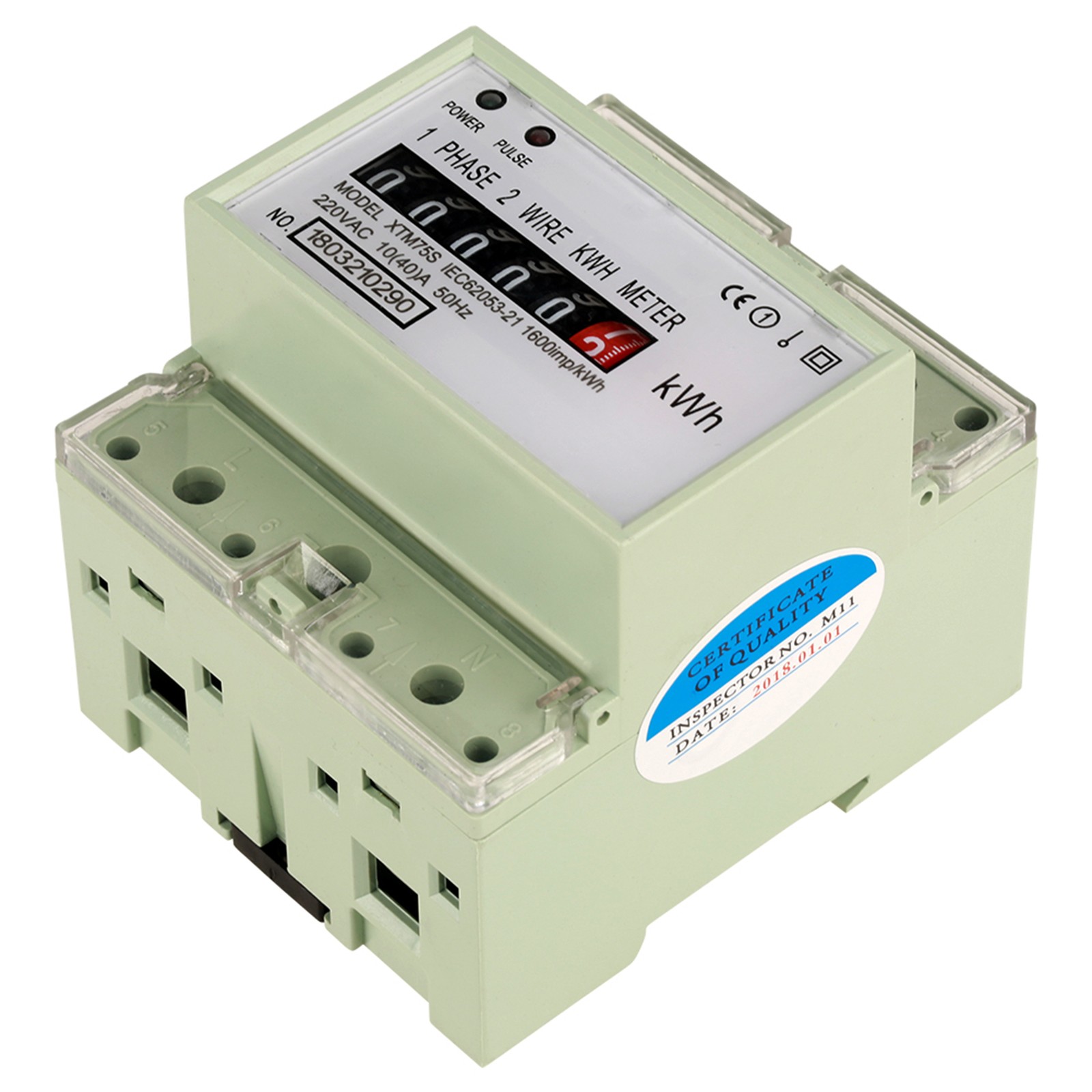 220V 10(40)A Digital Single Phase Electric KWh Meter Din Rail