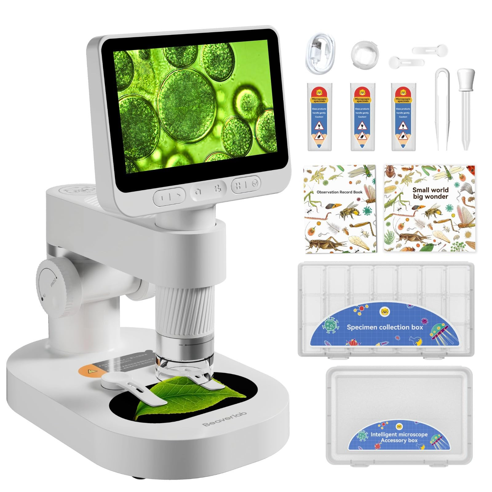 BEAVERLAB Darwin Digital Microscope 1600x 4.0 inch Portable Electronic Coin Micr