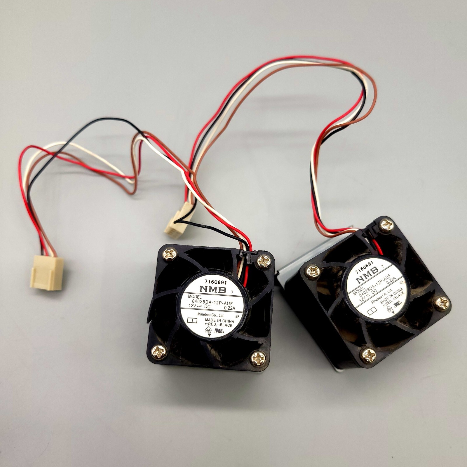 [Lot Of 2] NMB 04028DA-12P-AUF 4-Wire 4-Pinn 12V-0.22A fan inc VAT