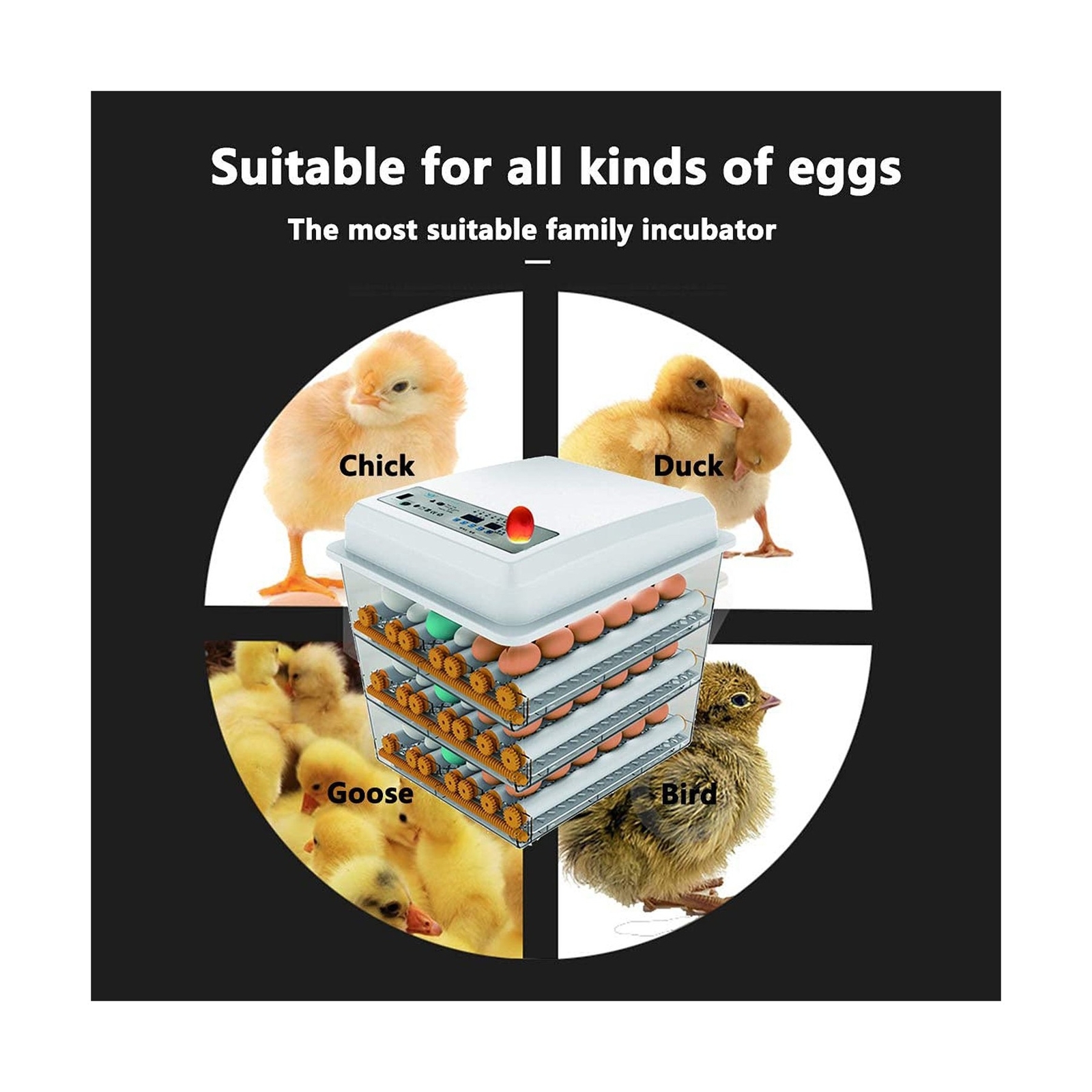 JAEDO Automatic Egg Incubator 150~180 Egg Incubator Digital Automatic Hatcher...