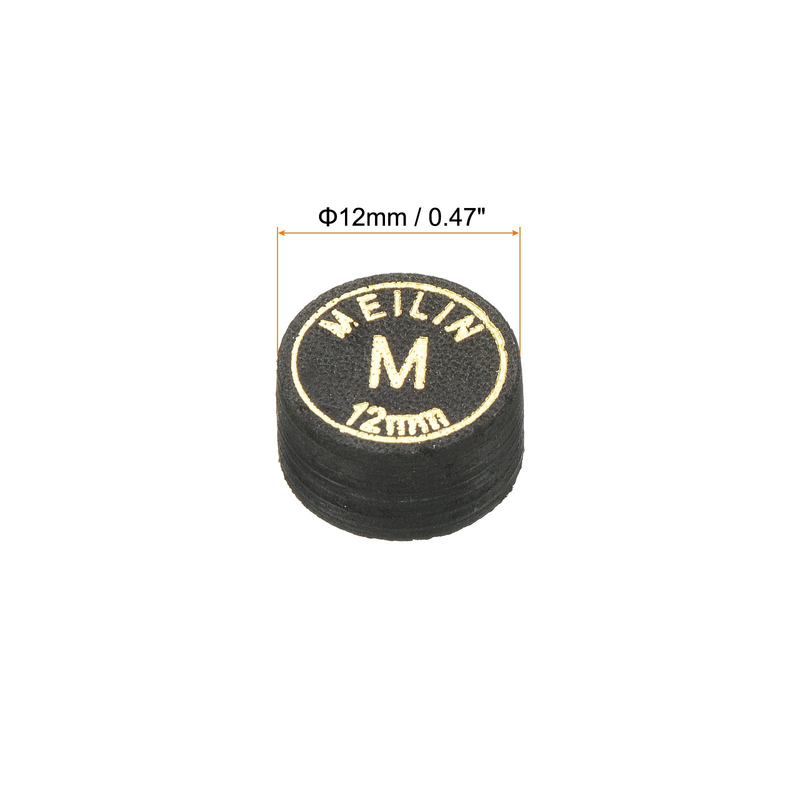 12mm Billiard Stick Tips, 4pcs Medium Multiple Layer Billiard Accessories, Black