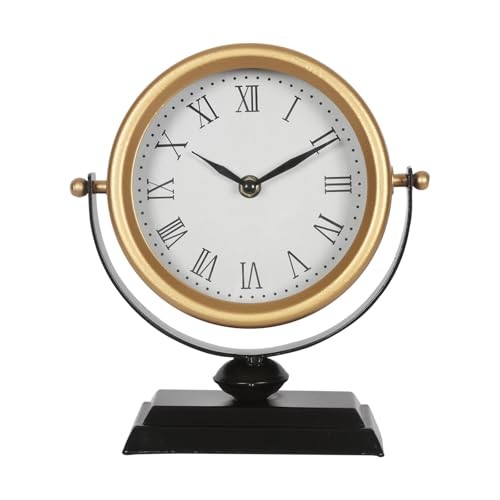 Desk Clock - Classic Vintage Clock and Decorative Shelf Decor,Silent Non