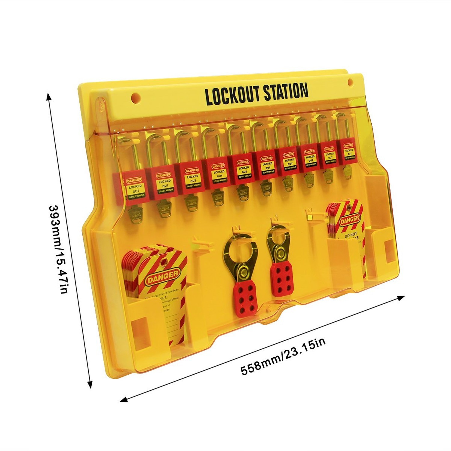 Wisamic Lockout Tagout Station with Cover, Includes 10 Key Different Padlocks...