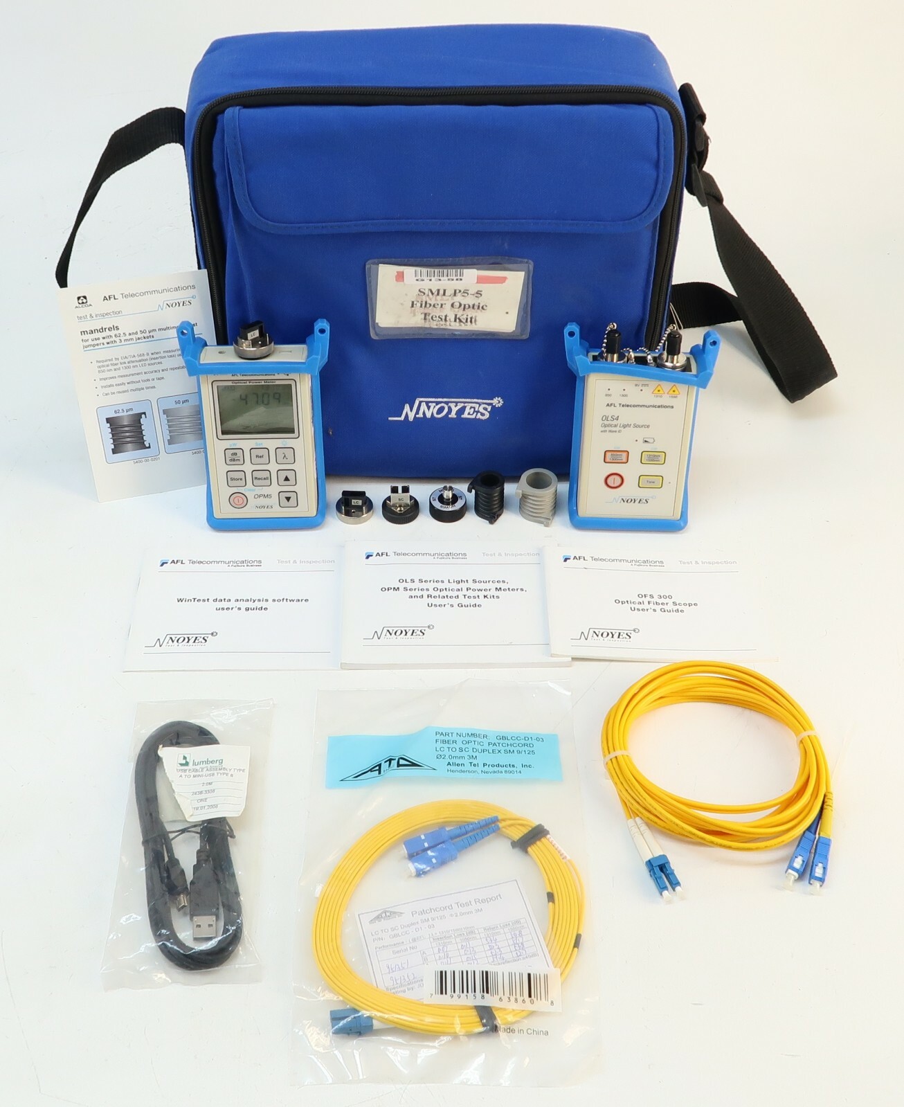 Noyes SMLP5-5 SM MM FIber Optic Loss Test Set OLS4 OPM5