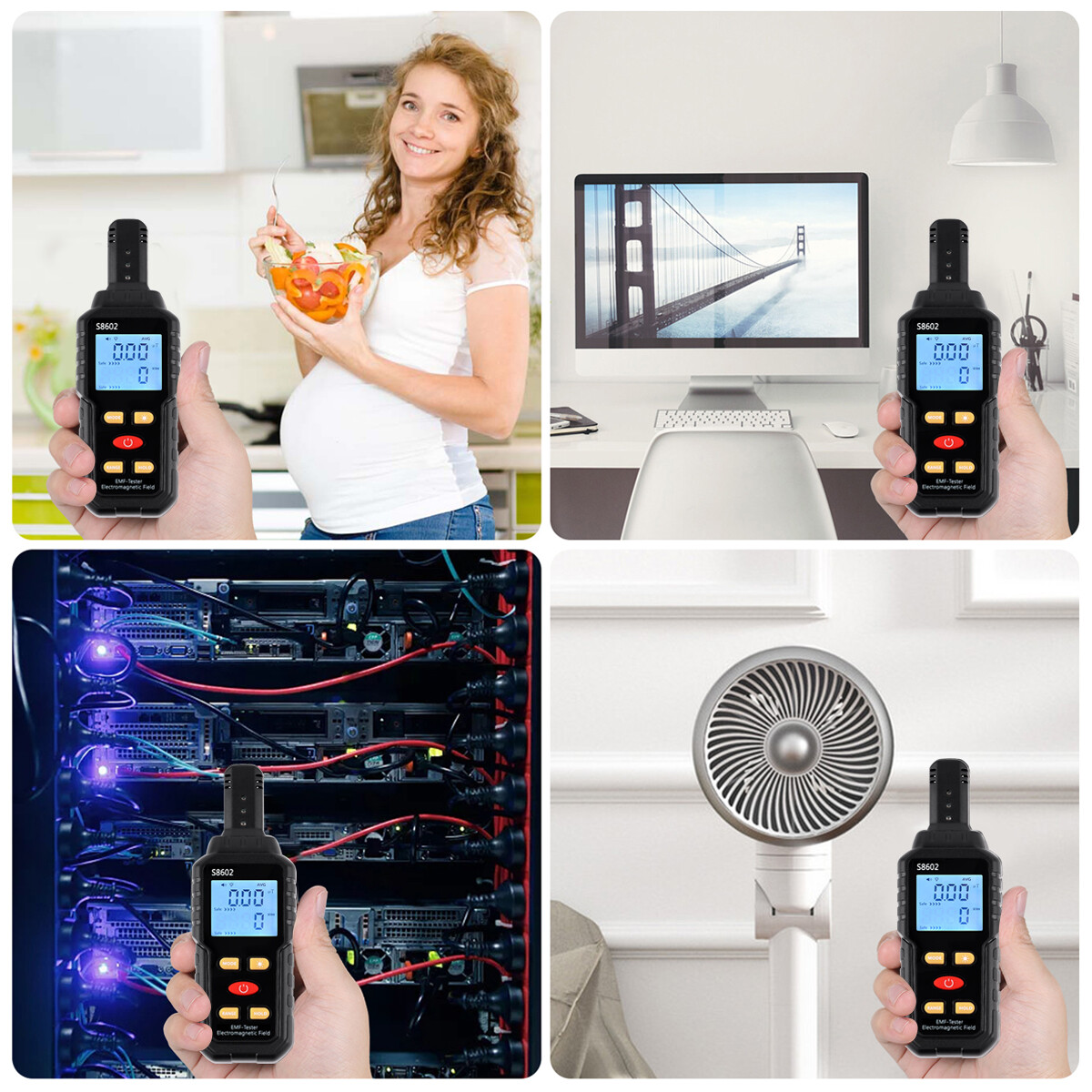 3 In 1 Radiation Detector Dosimeter Geiger Counter EMF Electromagnetic Tester