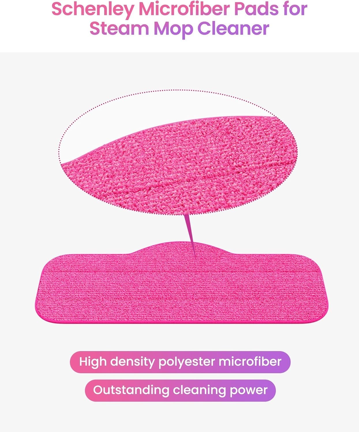 6-Pack Microfiber Cleaning Pads - Compatible with Top Steam Mops
