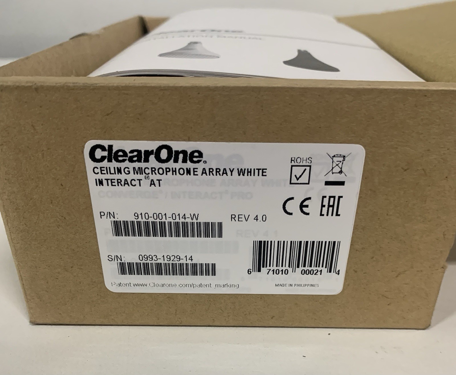ClearOne Ceiling Microphone Array Kit White MPN (910-001-014-W)