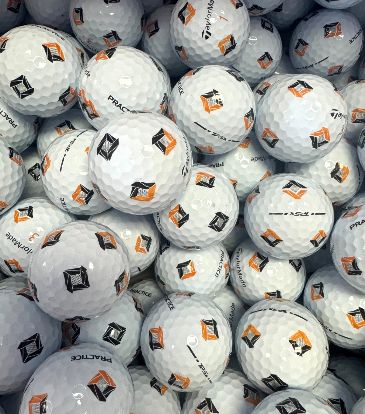 New TaylorMade TP5X Pix White/Orange/Black Practice (12) Dozen 144 Golf Balls