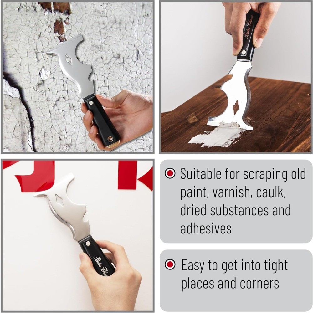 Bates- Paint Scraper, 10 in 1 Painters Tool, Green Handle Paint Scrapers for