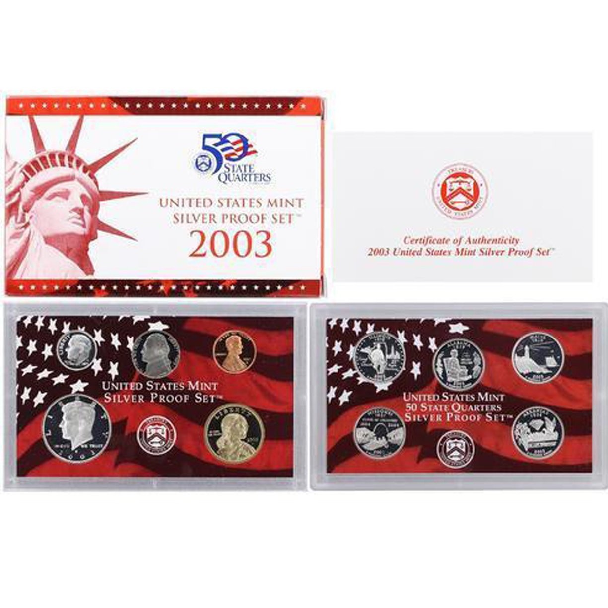 2003 US Mint Silver Proof Set 10 coin OGP COA