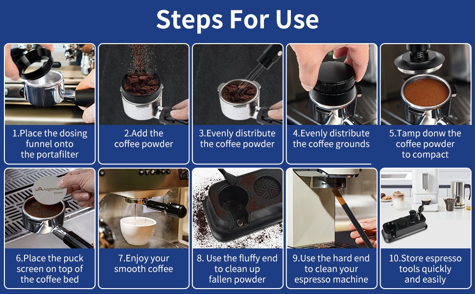 7 Pa 51mm Espro Accories – Tper Stat, Coffee Distributor, WDT