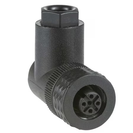 Telemecanique Sensors Xzcc12fcp40b Internal Thread Connector, 90 Angle, M12