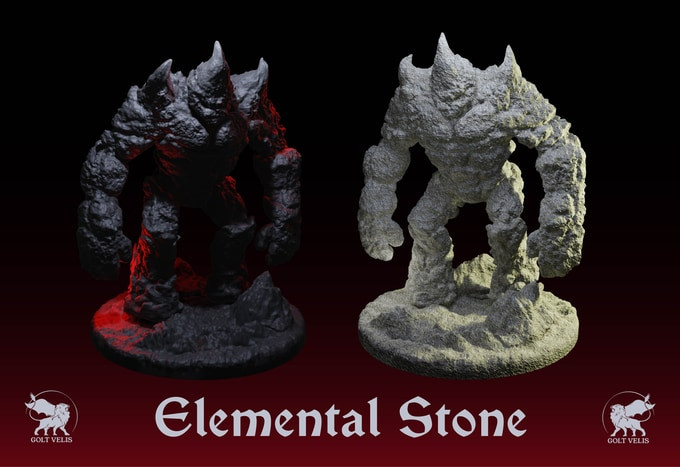 Dungeons and Dragons - HD Resin Print - Wildshape  - Large Elemental - Stone
