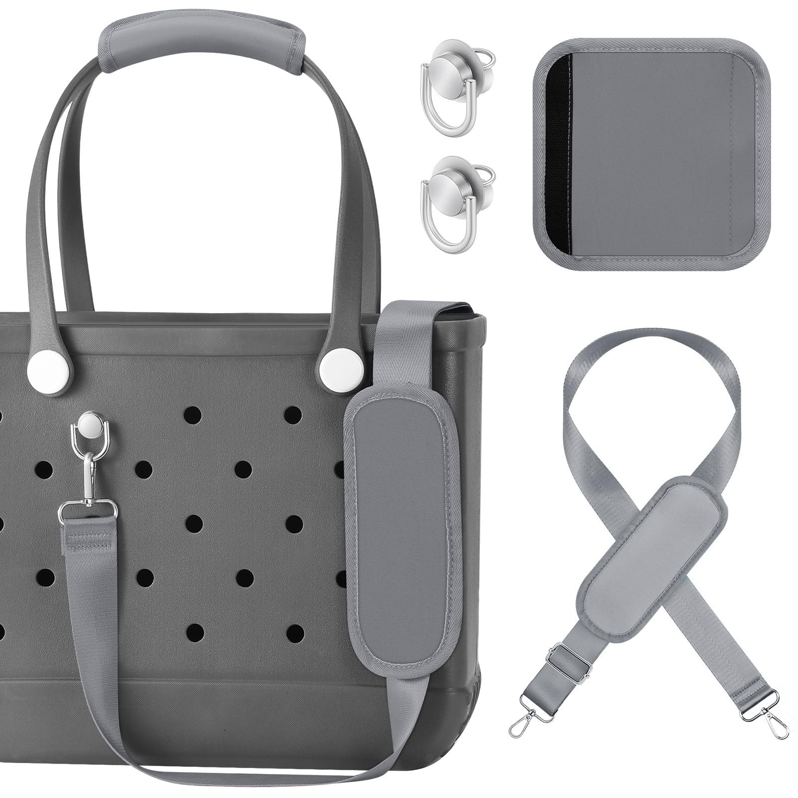 MoKo Strap Wrap for Bogg Bag, Accessories Adjustable Long Gray