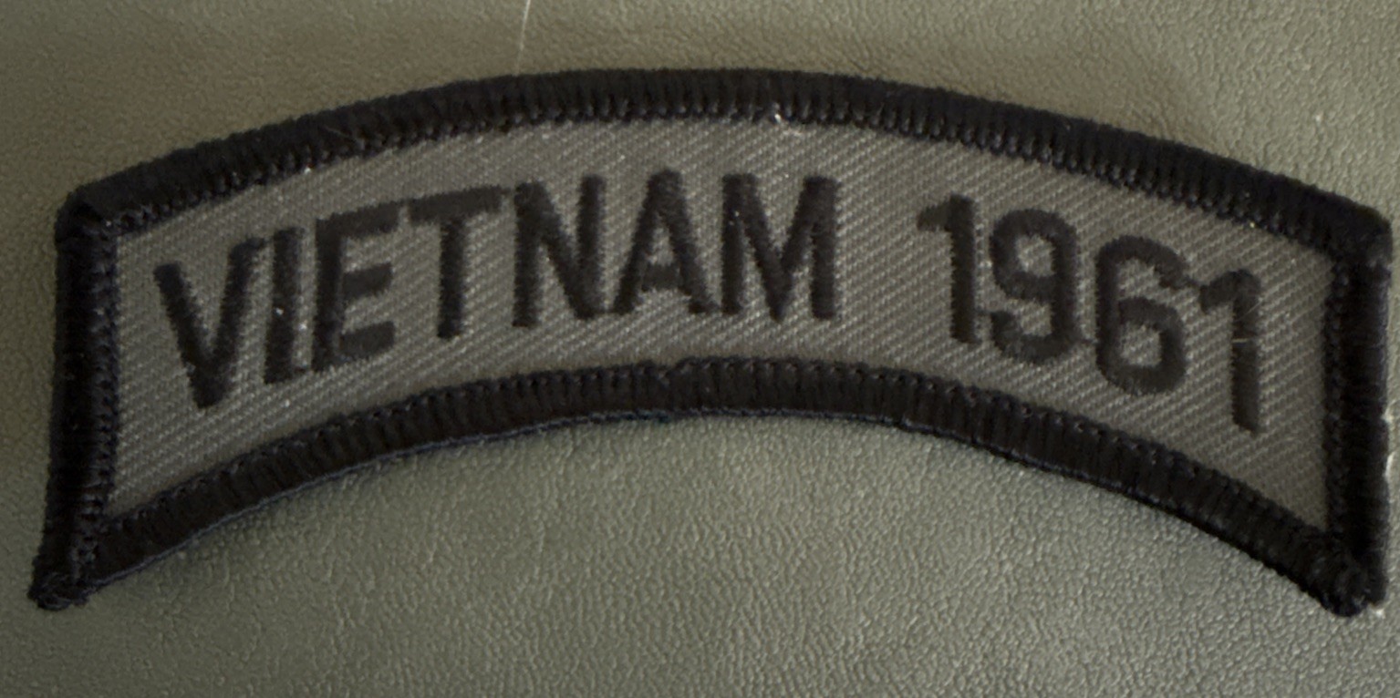 Vietnam 1961 Subdued Tab Patch Military Uniform Arc Vintage (3-1/2"x1")
