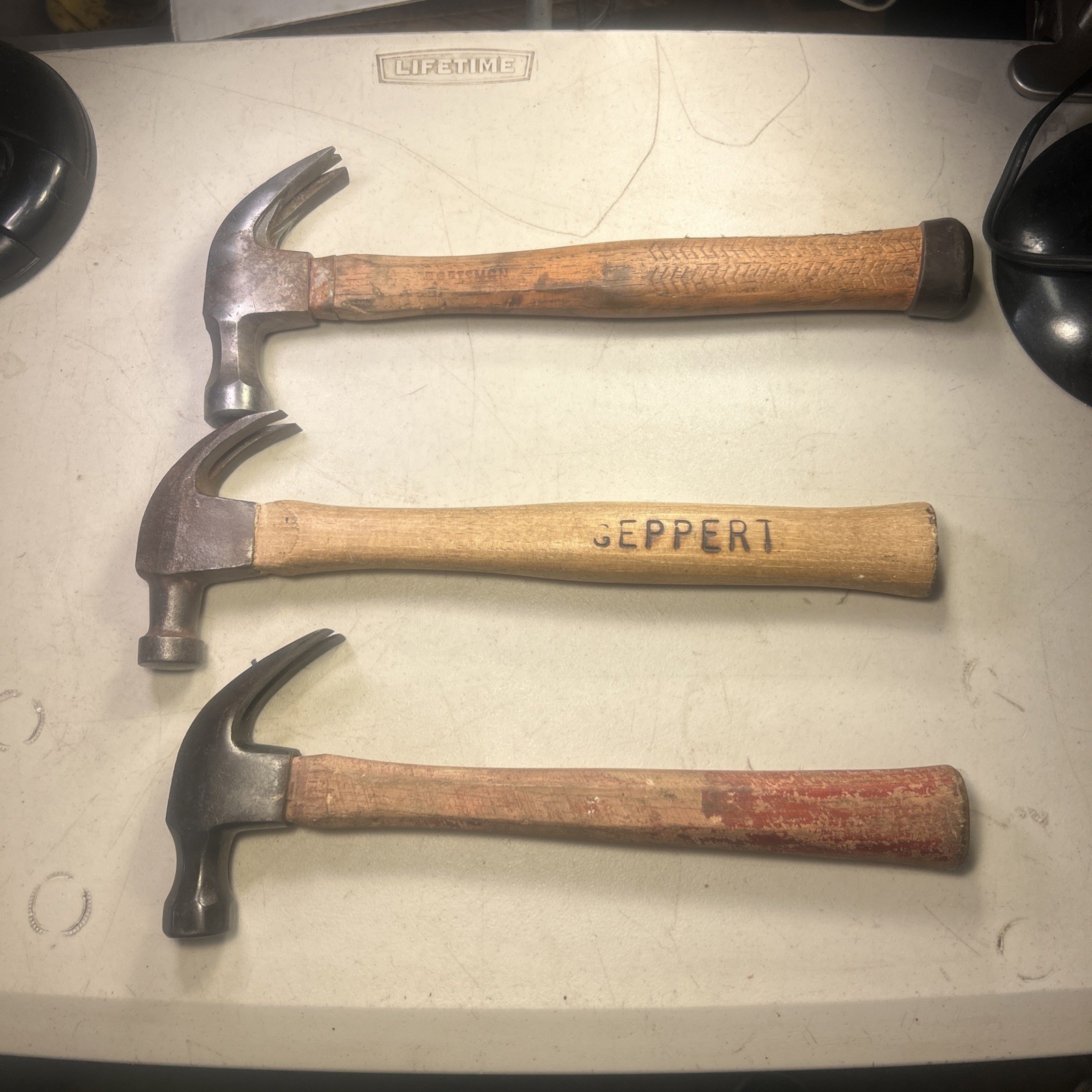 Lot Of 3  Vintage Claw Hammers  Approx 24oz Each (Craftsman , Plumb, Geppert)