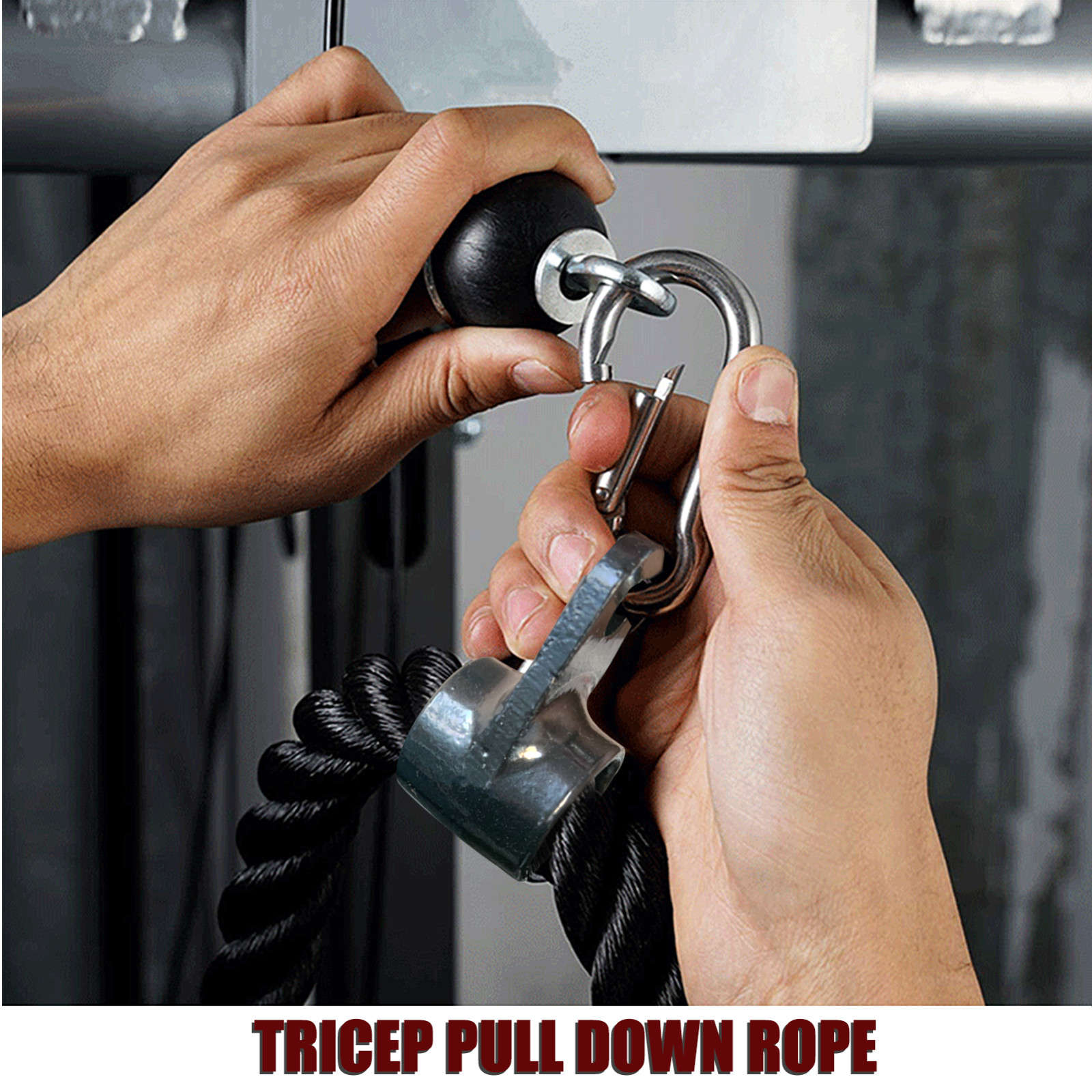 140cm Long Tricep Rope Pull Down Attachment Machine for Home Gym Pulley System
