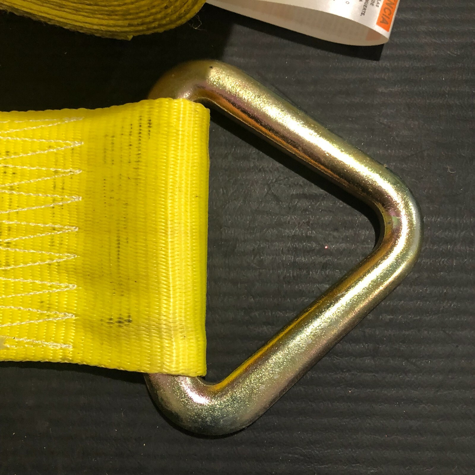 (5 ROLLS) 4" x 20" DELTA YELLOW STRAP WITH D/ RING FLATBED CARGO STRAP FREE SHIP