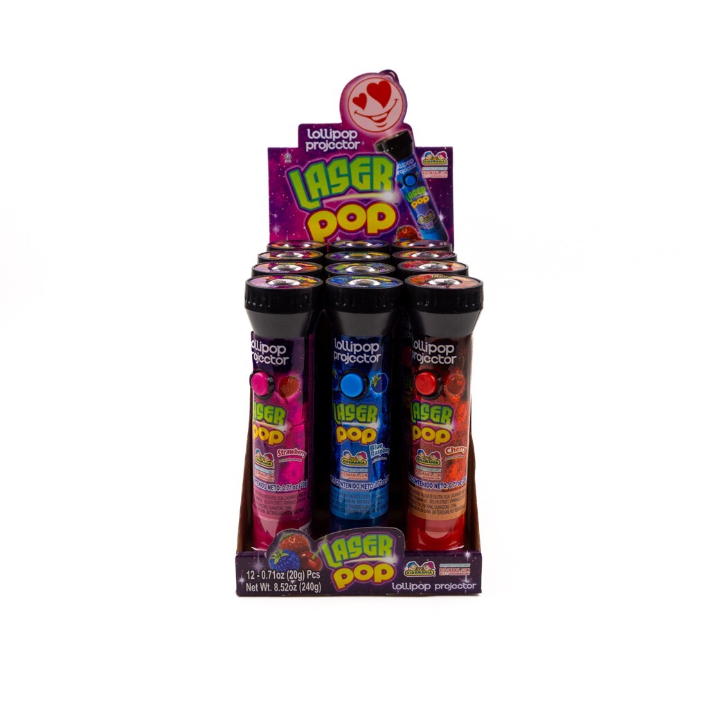 Kidsmania Laser Pop Projector Lollipop Candy 12 Pieces
