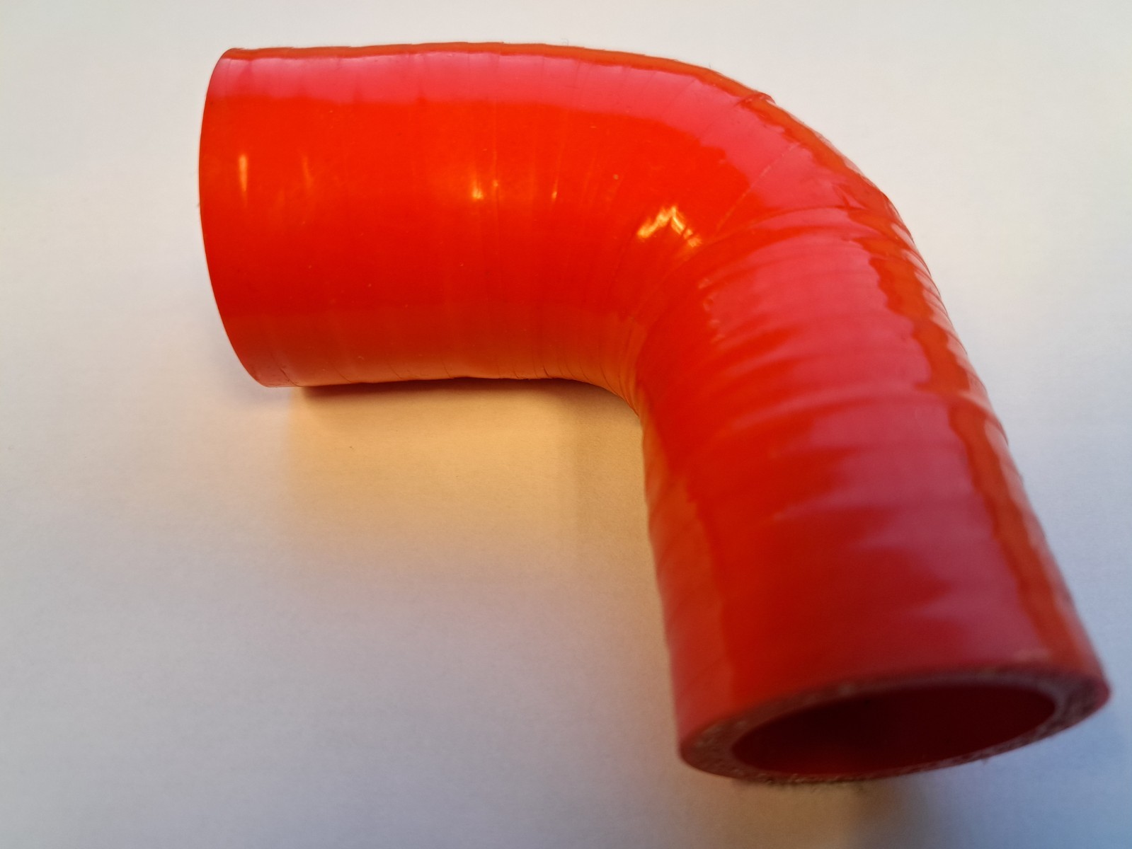 Silicone 32-25mm x 90 Degree Reducing Elbow - RED Colour, Reinforced Hose, Short