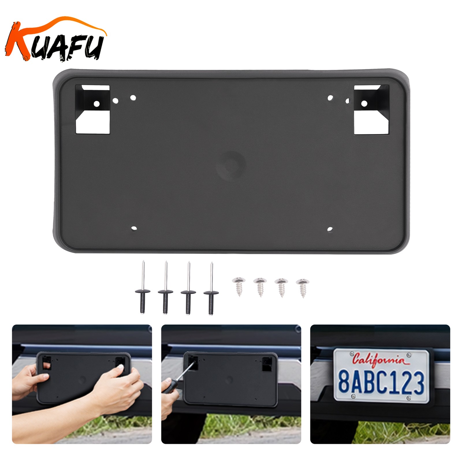 For 2016-2019 Chevy Silverado 1500 License Plate Bracket Front Bumper Tag Holder