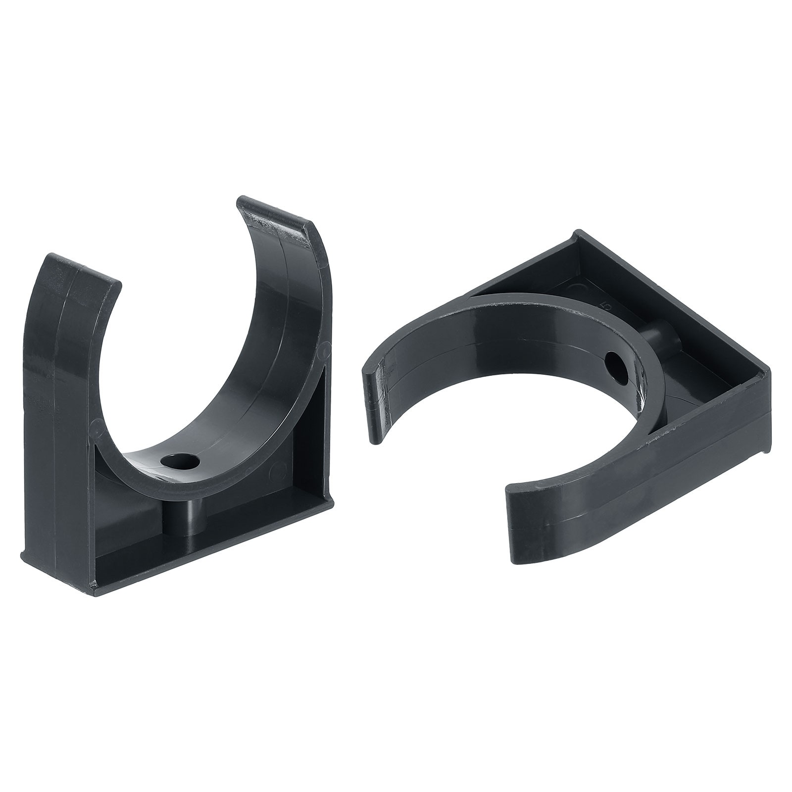 2Pcs PVC Water Pipe Clamps Clips, U-Shaped Holder Buckles for 75mm OD, Black