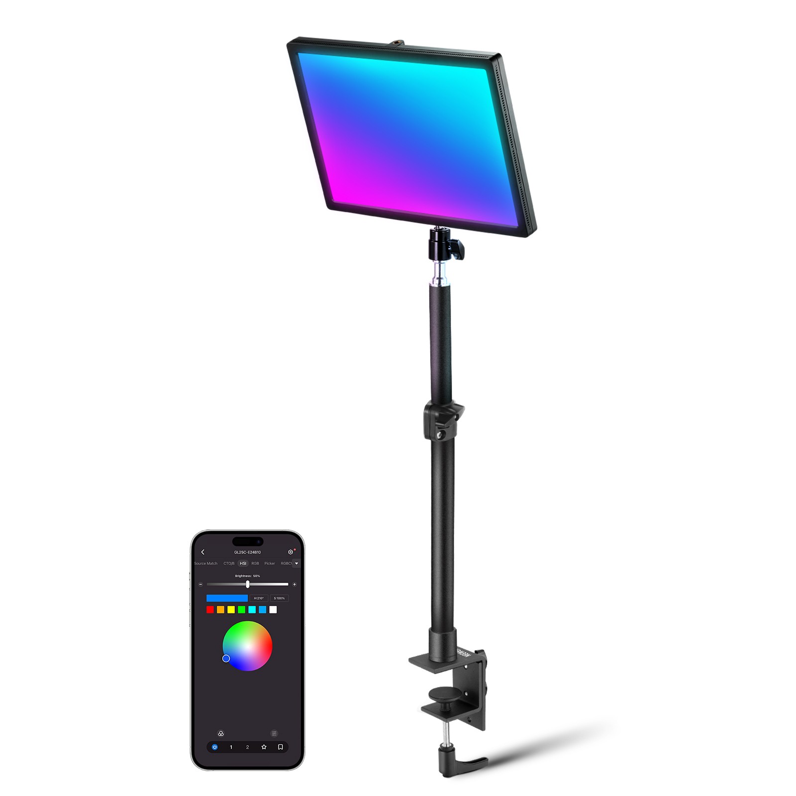 NEEWER GL25CD RGB Key Light - 25W 2500Lux, CRI95+, App Control