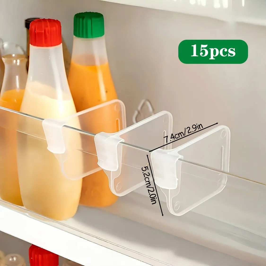 5 10 15 20PCS Sturdy Clear Refrigerator Organizer Dividers Adjustable Fridge Sto