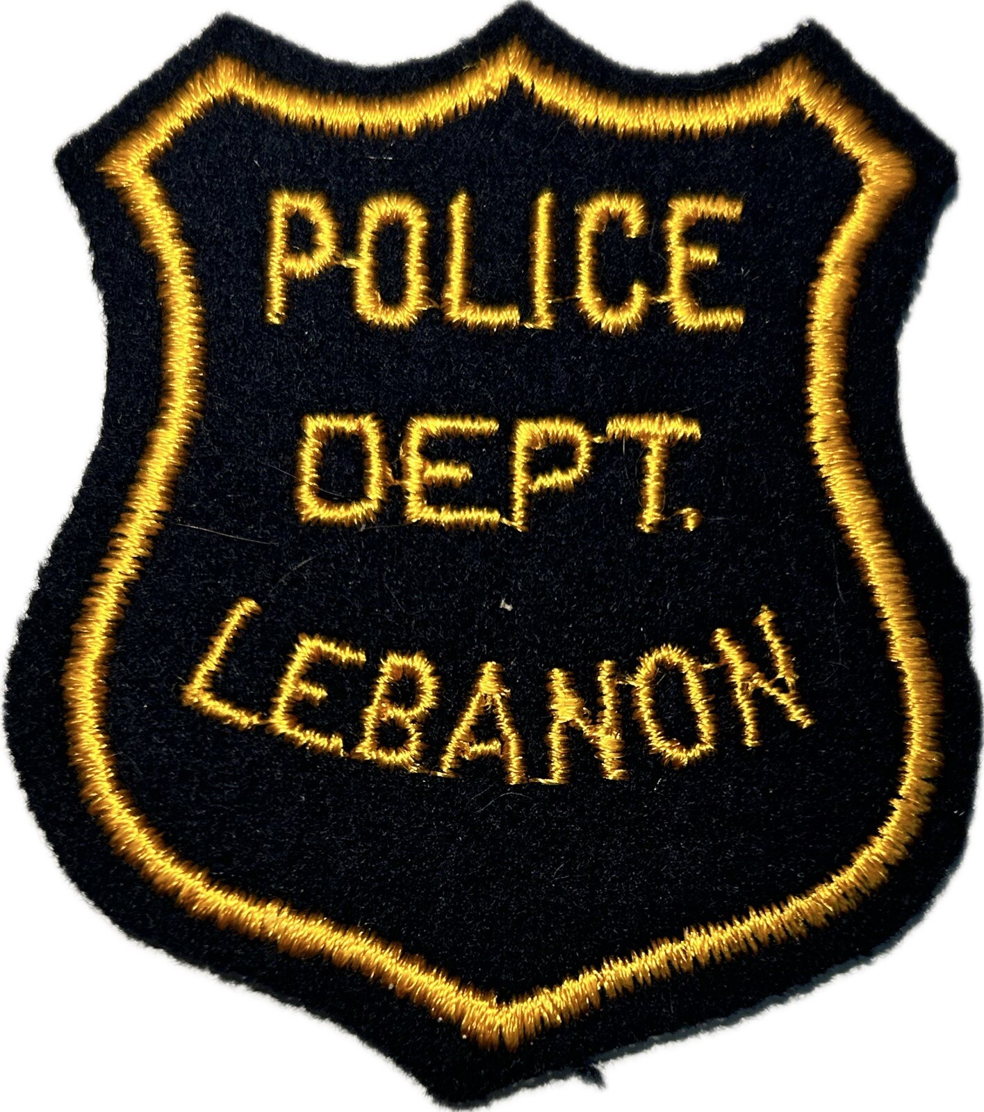VINTAGE FELT ILLINOIS IL LEBANON POLICE DEPT PATCH ST CLAIR COUNTY #KP