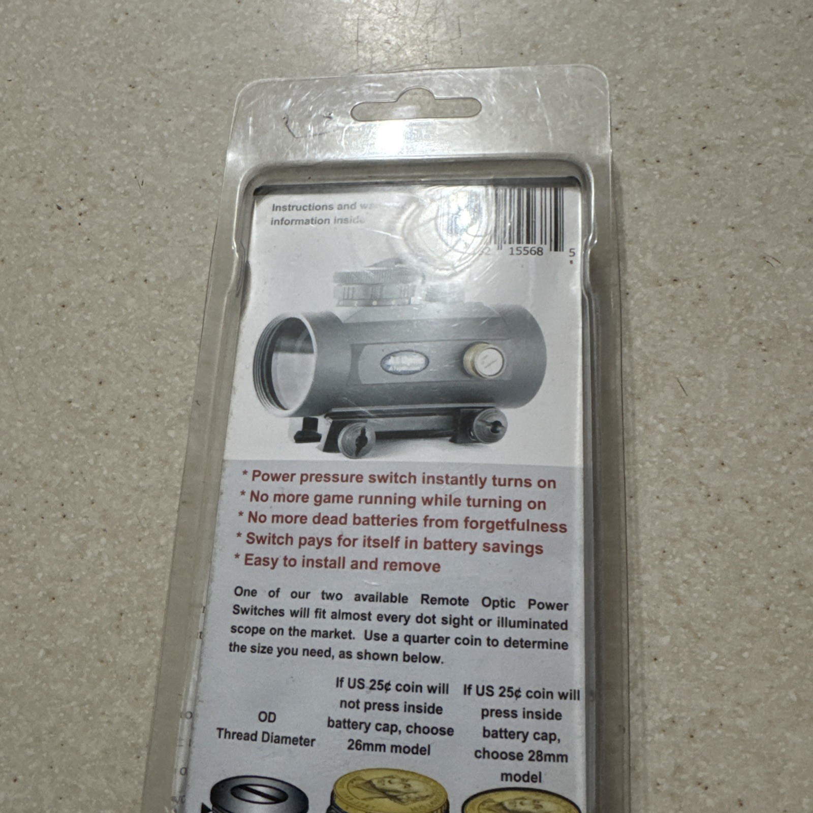 Remote Optic Power Switch Small Thread