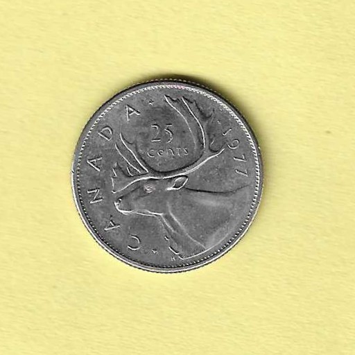 1977 Canada 25 Cents AU-50