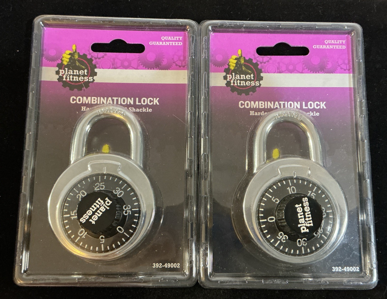 Planet Fitness Set Of 2 Black Combination Locks Hardened Steel Shackle NEW