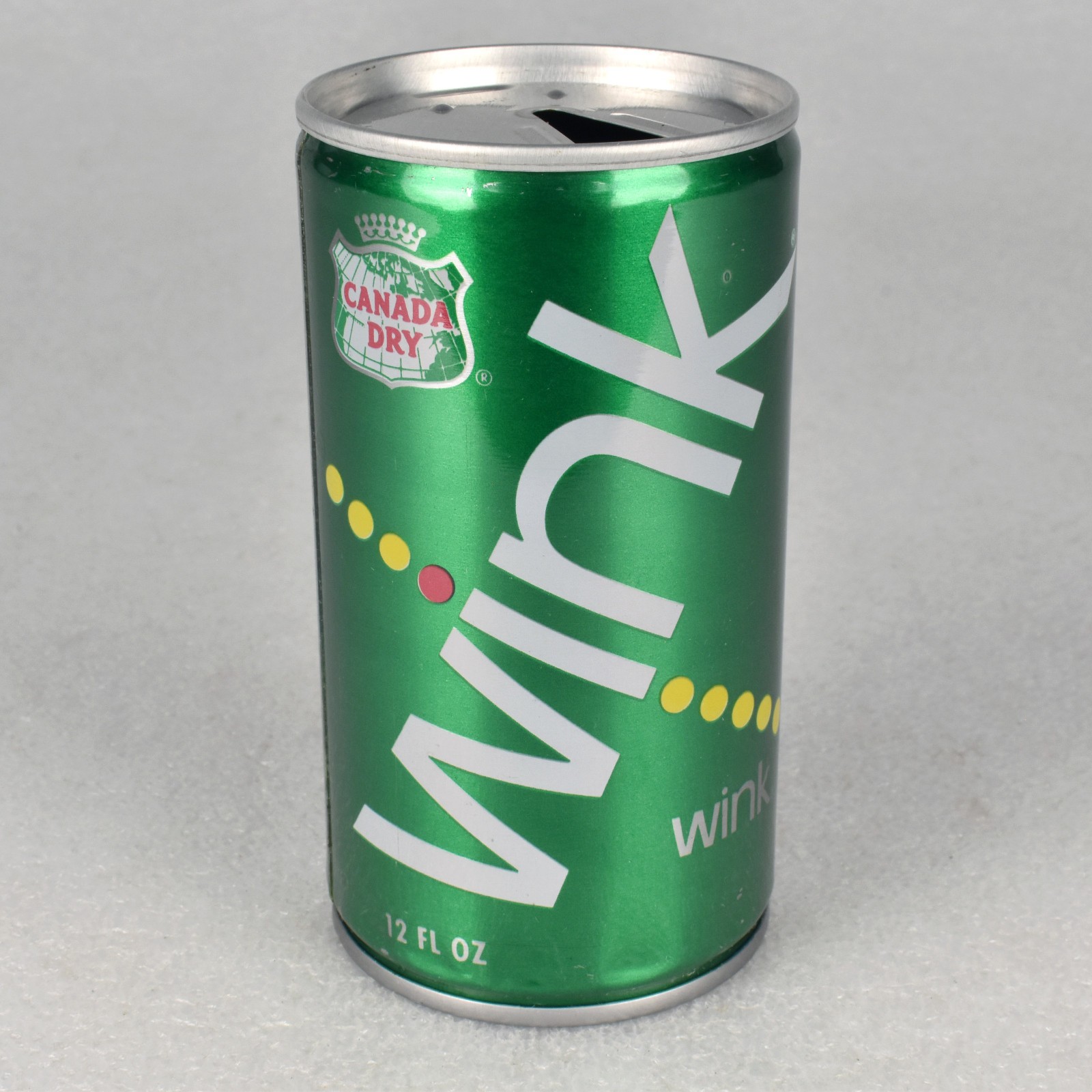VTG 1970s Canada Dry Wink Citrus Soda Pop Can 12oz Steel Twinsburg Ohio