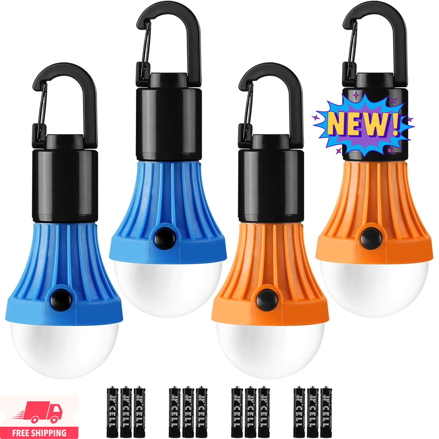 Linterna LED de camping, esencial para camping, 3 modos de iluminación, bombilla